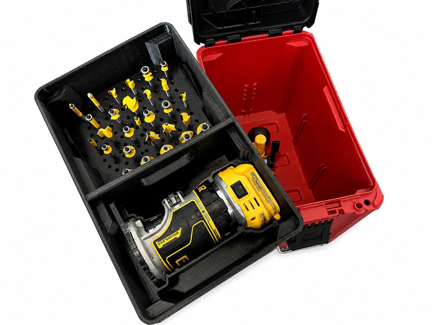Milwaukee Packout Router kit Insert for Dewalt (# DCW600B) and Magnetic Router Bit Holder