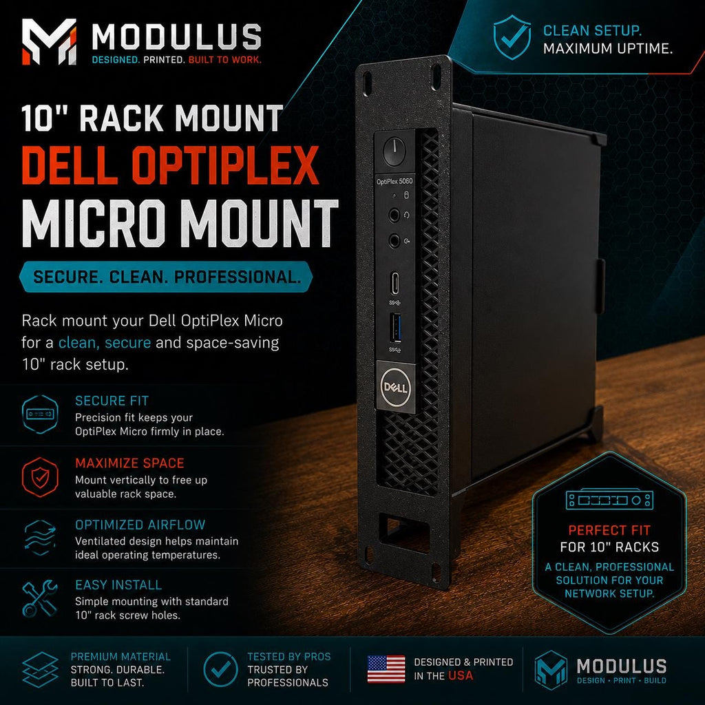 Dell Optiplex Micro 10 inch 1 U Rack Mount (With Keystone Passthrough)