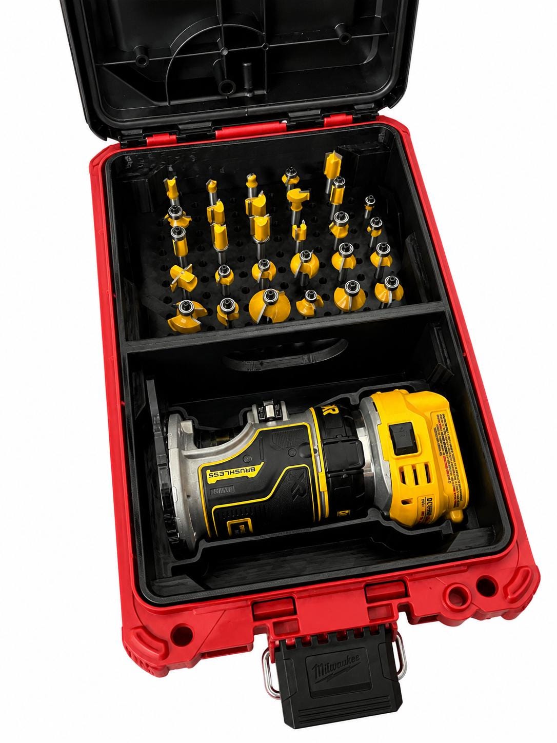 Milwaukee Packout Router kit Insert for Dewalt (# DCW600B) and Magnetic Router Bit Holder