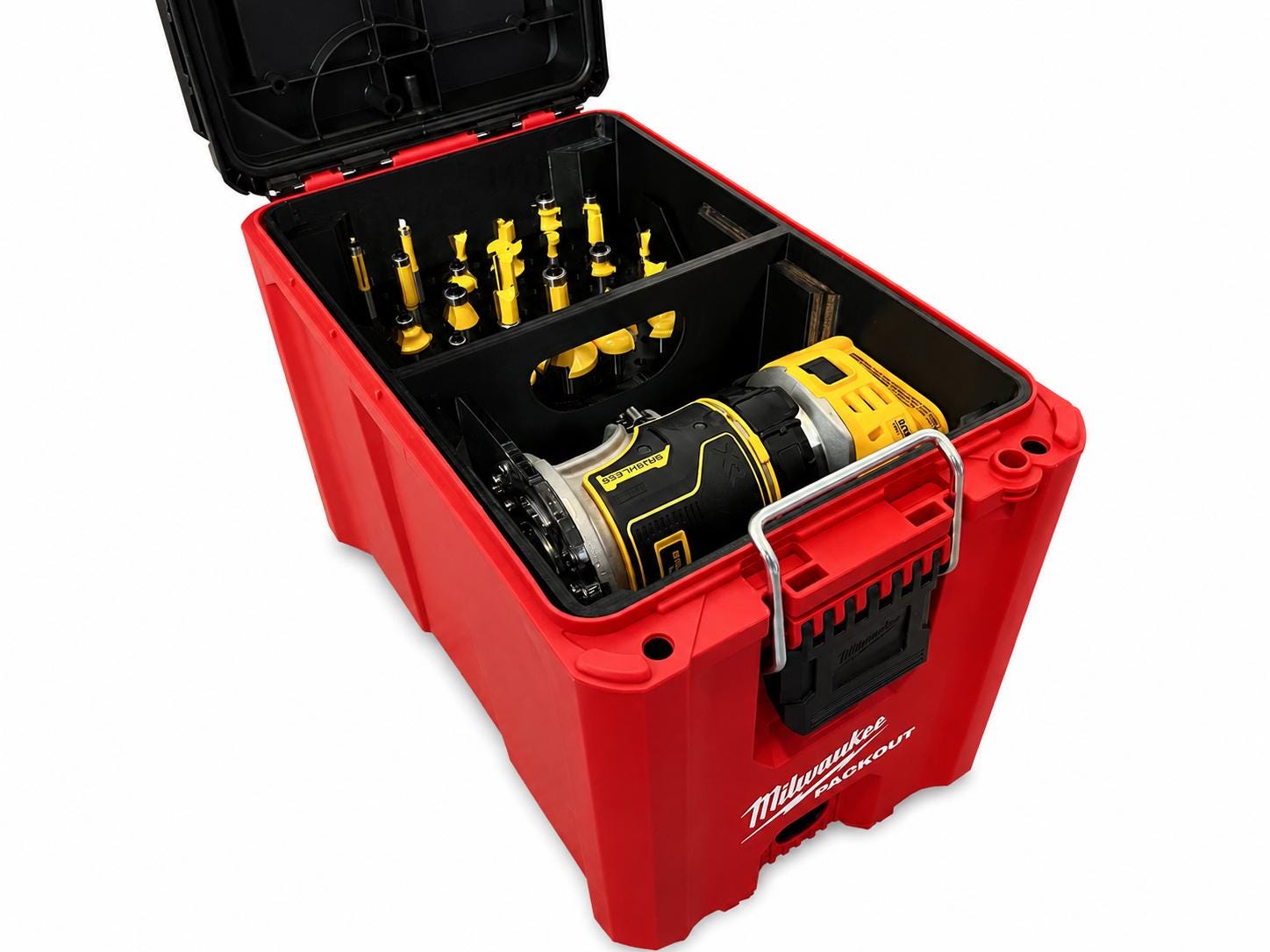 Milwaukee Packout Router kit Insert for Dewalt (# DCW600B) and Magnetic Router Bit Holder