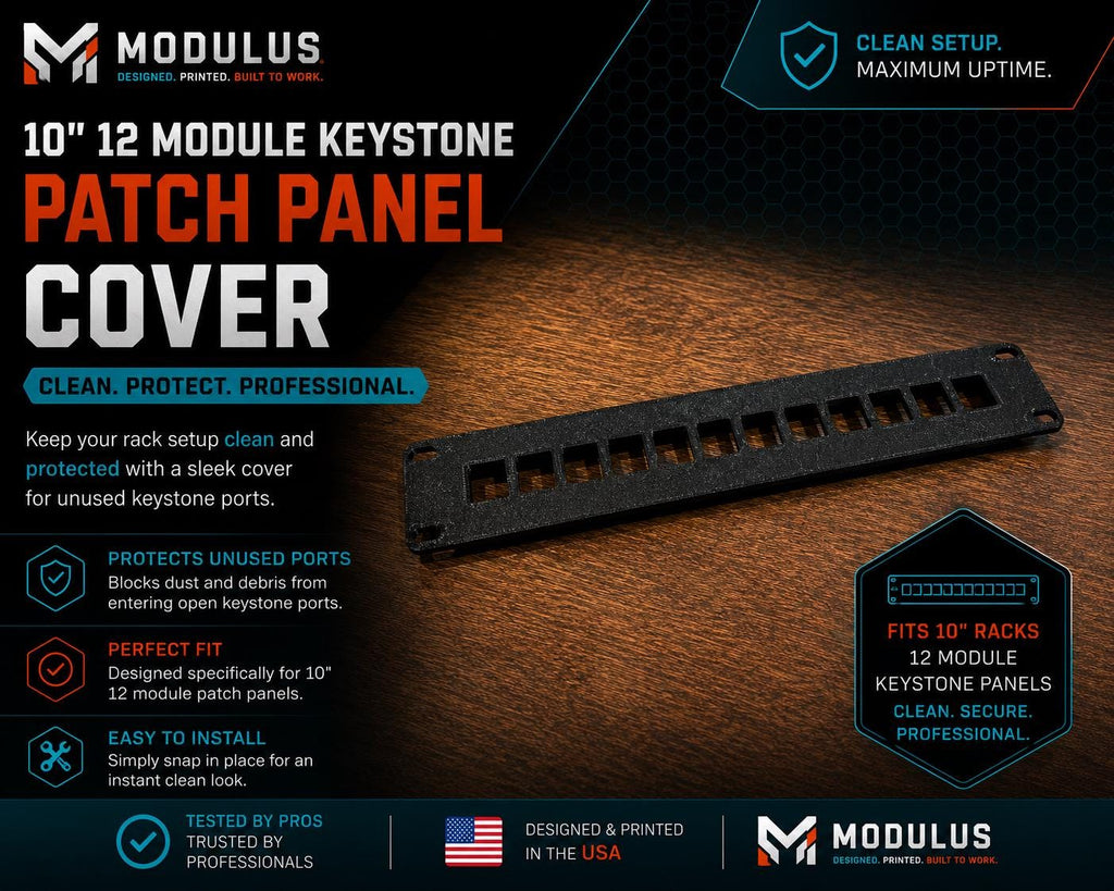 10-Inch Rack: 12 keystone patch panel
